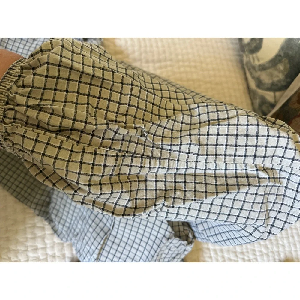 Nautica Home Twin Sheet Set 100% Cotton Tan Navy Grid Check Deep Pocket 2pc